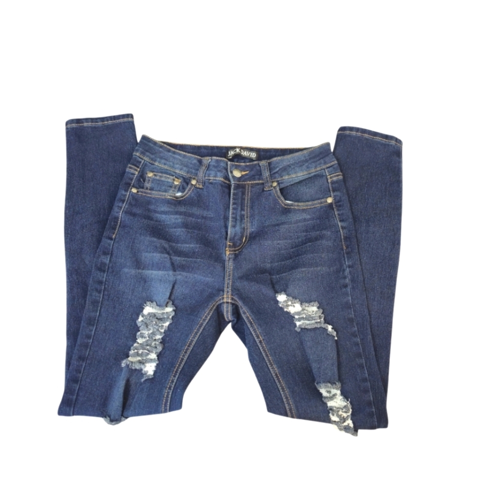 🌼3 for $15🦋 JACK DAVID Destroyed‎ Medium Wash High Rise Skinny Jeans Size 5